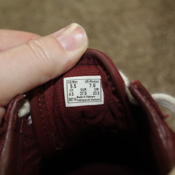 Vans Old Skool Moto Leather Maroon Skate Sneakers Shoe Size Womens 7 Mens 5.5 - Picture 5 of 12